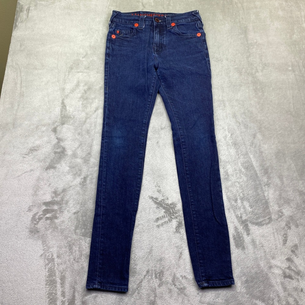 True Religion Manchester United Jack SE Skinny Jeans Blue Indigo Women Sz 28‎
